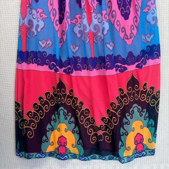 Modcloth Boho Indigo Muster the Length Maxi Dress Multicolor V-Neck S Festival - Picture 6 of 13